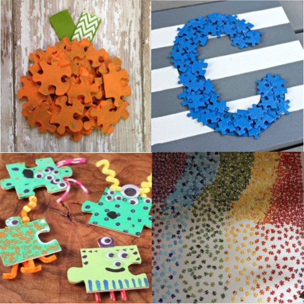Crafts made from puzzle pieces