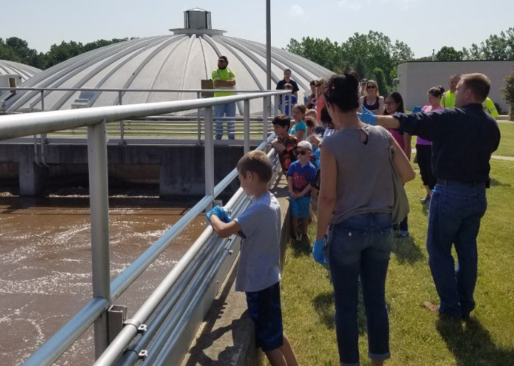Families at Wastewater Treatment Plant.