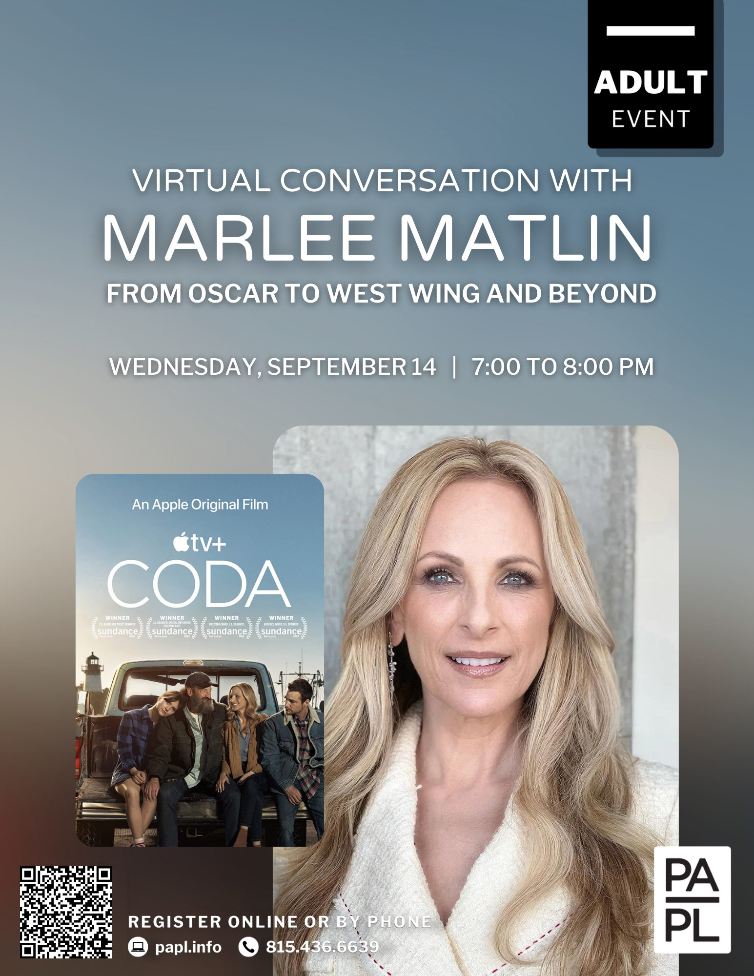 Virtual A Conversation with Marlee Matlin: From Oscar to West Wing and Beyond