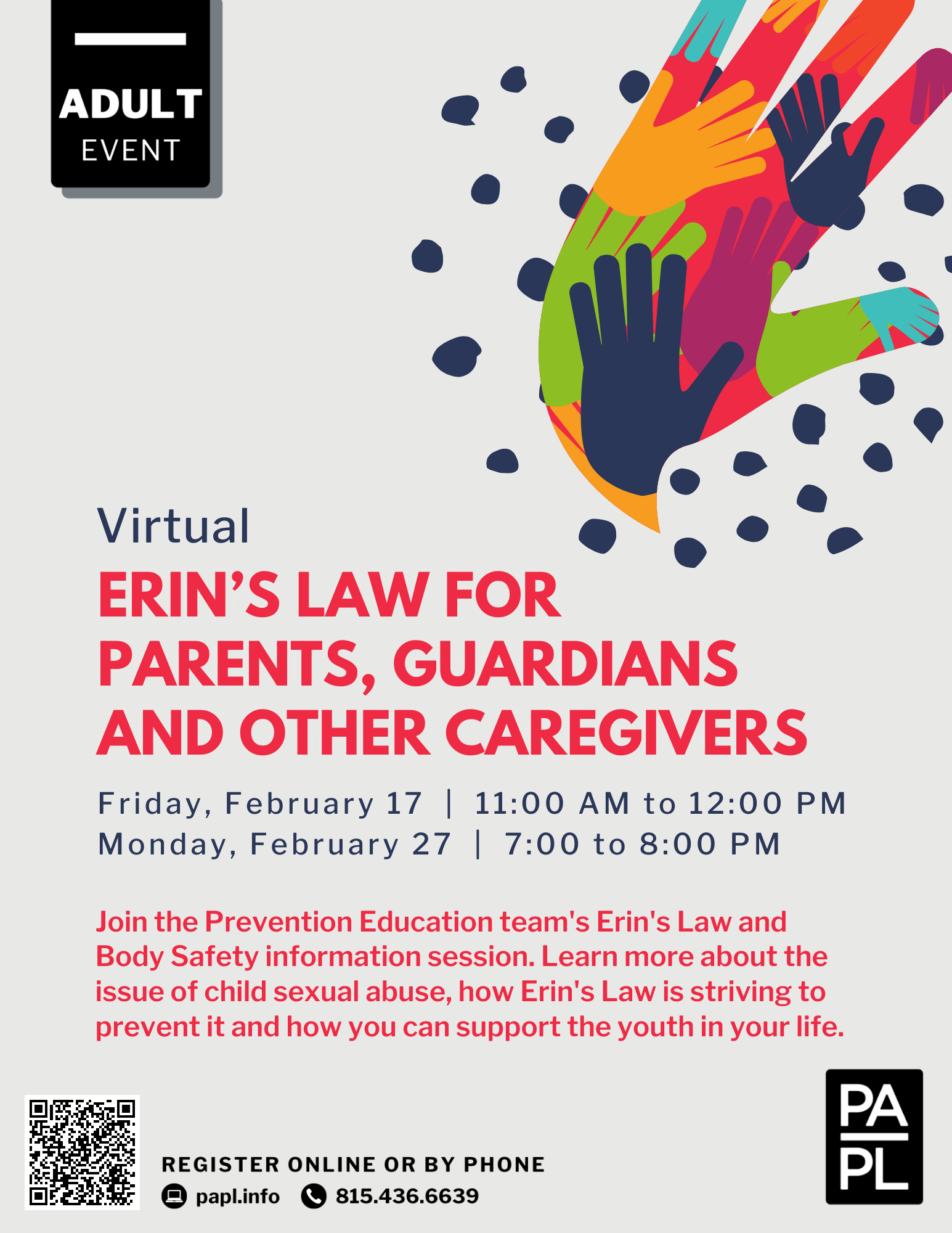 Virtual Erin’s Law for Parents, Guardians and Other Caregivers