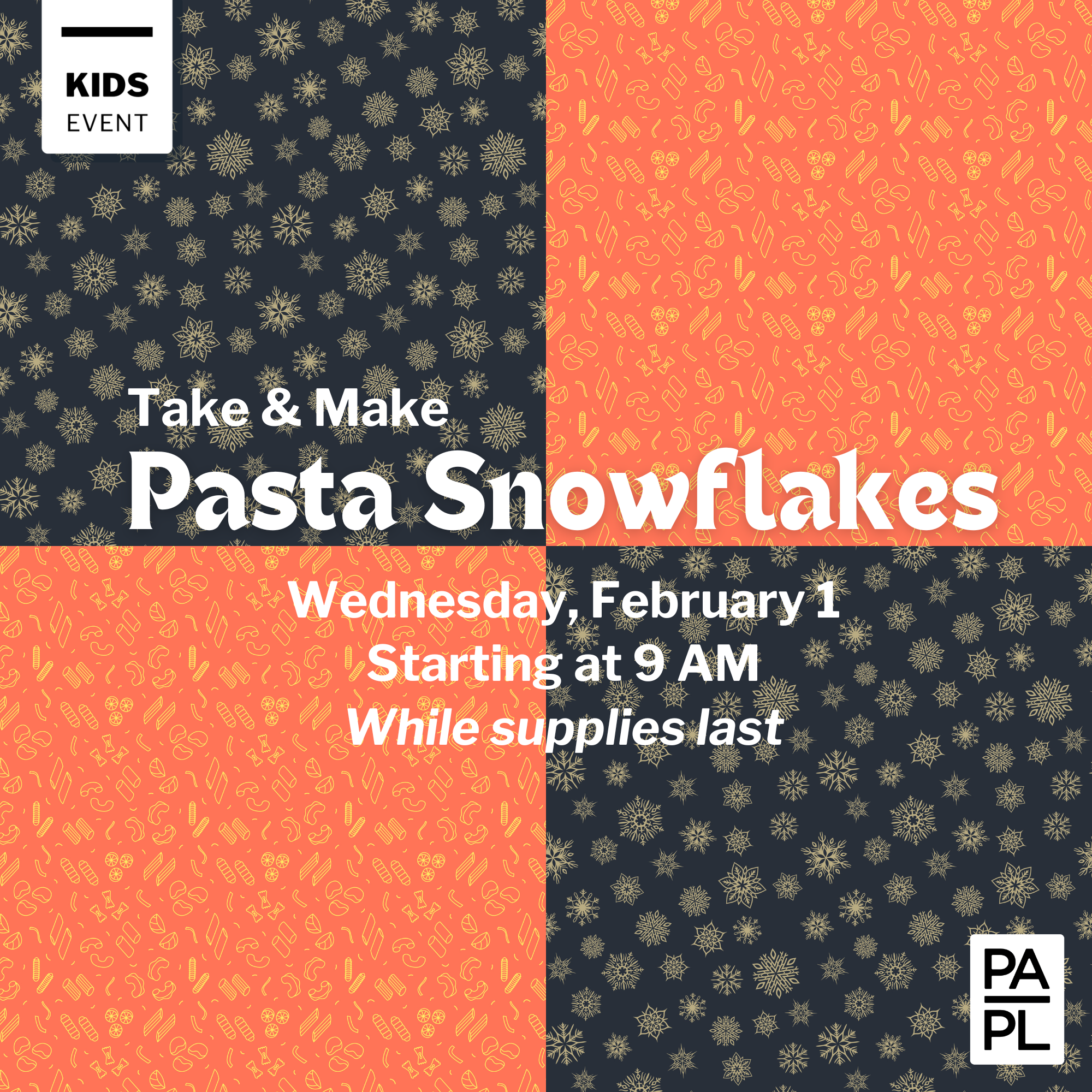 Kids Take & Makes Pasta Snowflakes