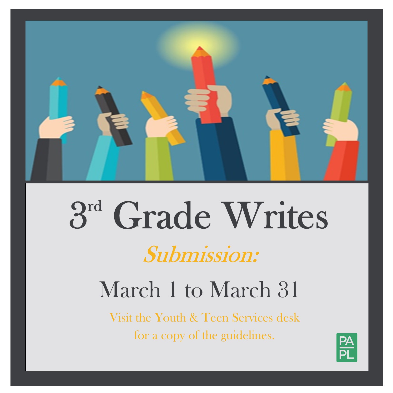 3rd Grade Writes submissions March 1 to March 31