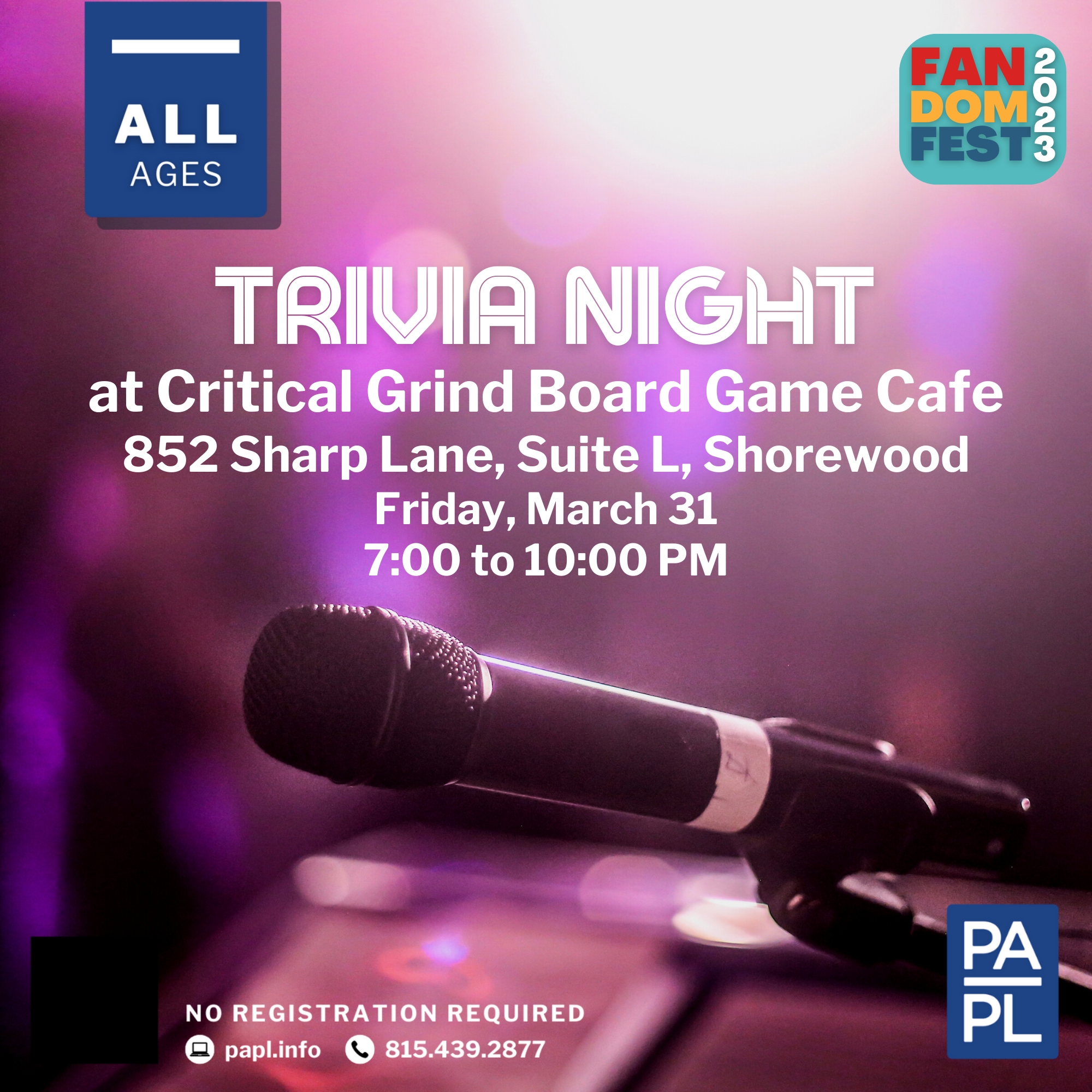 Trivia Night at Critical Grind Board Game Cafe 3.31.23