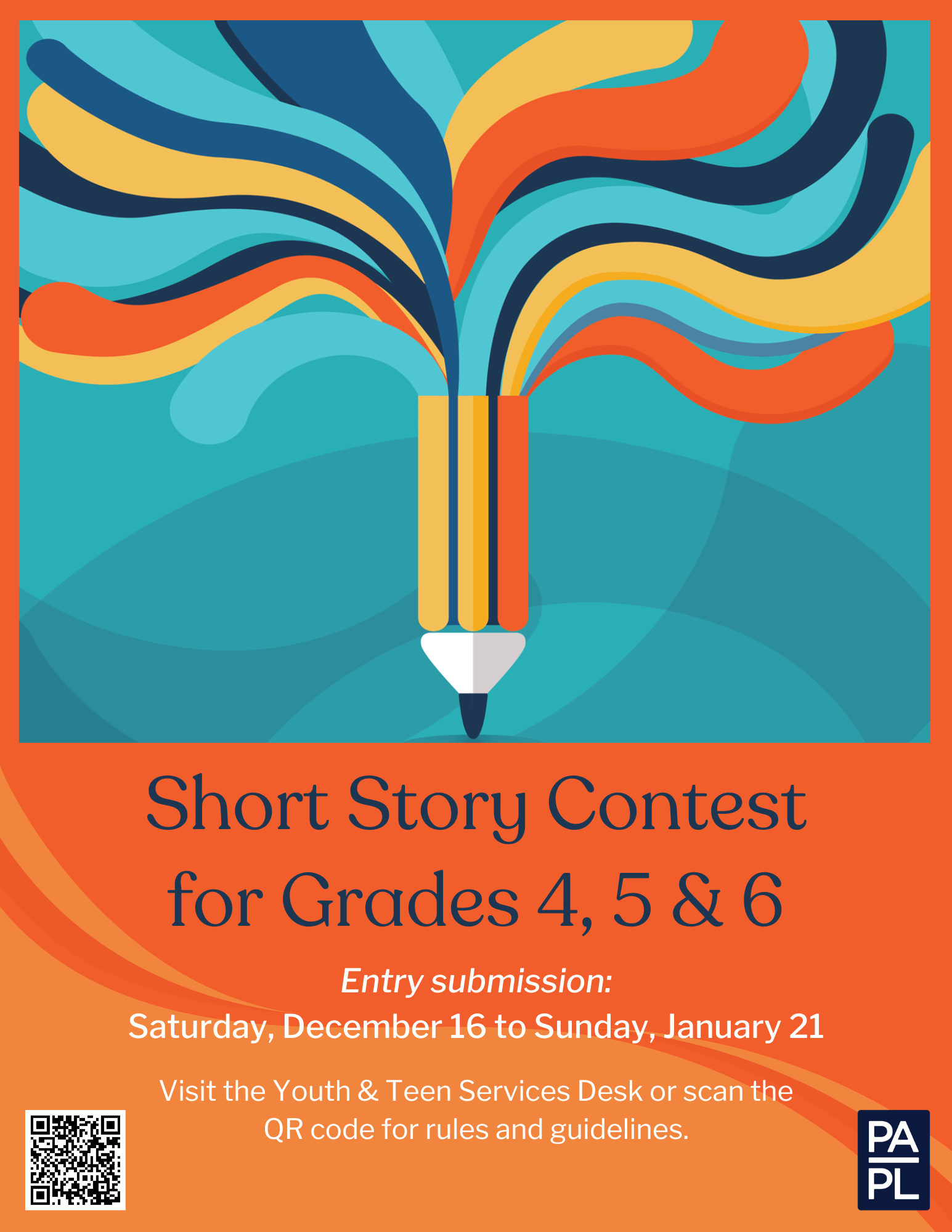 Short Story Contest Grades 4, 5 & 6 Entries 12/16 to 1/21