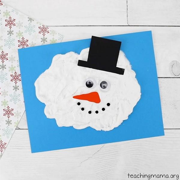 white puddle with snowman parts