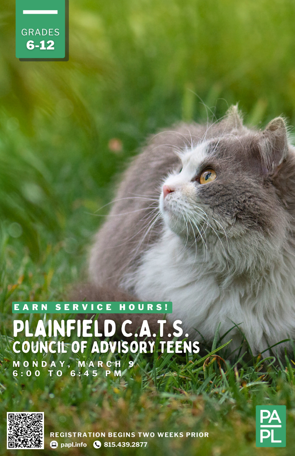 Event poster for CATS meeting. Content in details. 